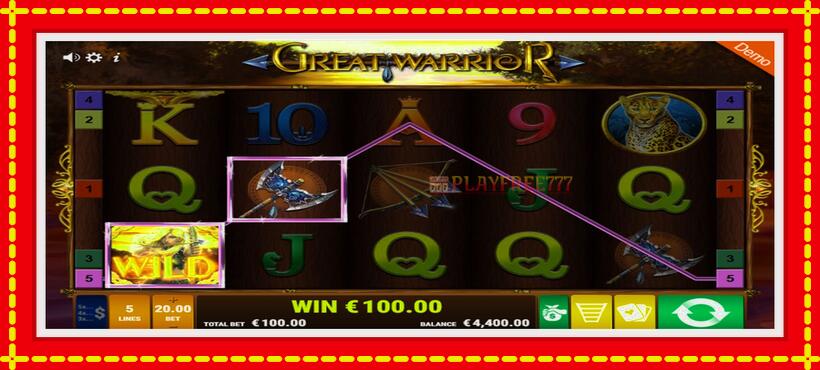 Slot machine Great Warrior with access to free game online, picture 3