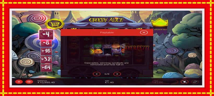 Slot machine Greedy Alice with access to free game online, picture 5