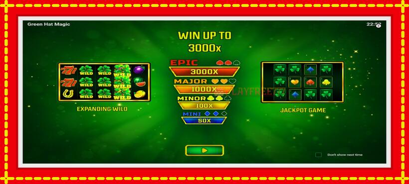 Slot machine Green Hat Magic with access to free game online, picture 1