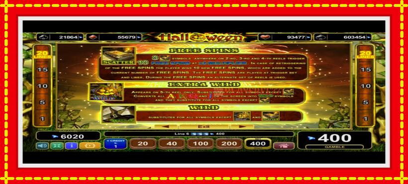 Slot machine Halloween with access to free game online, picture 6