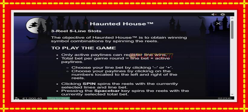 Slot machine Haunted House with access to free game online, picture 4