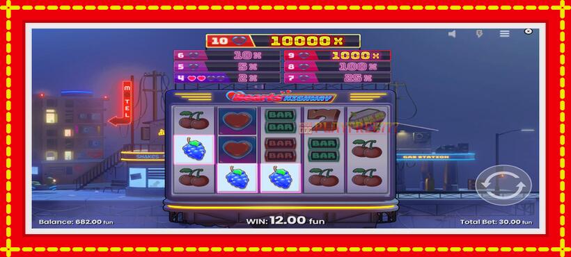 Slot machine Hearts Highway with access to free game online, picture 4