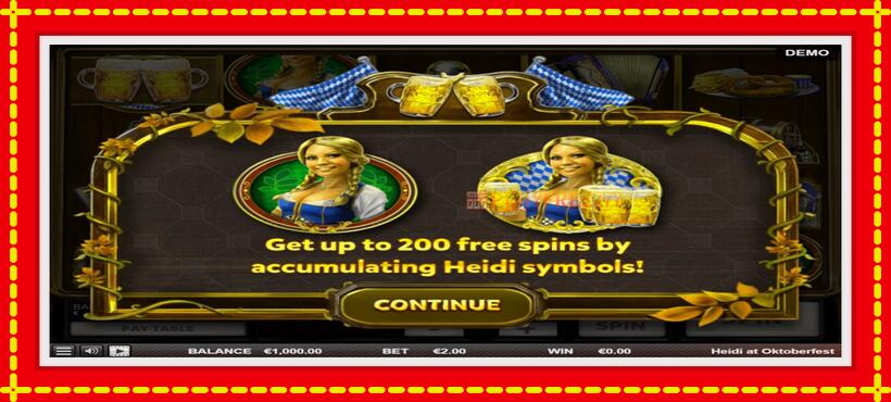 Slot machine Heidi at Oktoberfest with access to free game online, picture 1