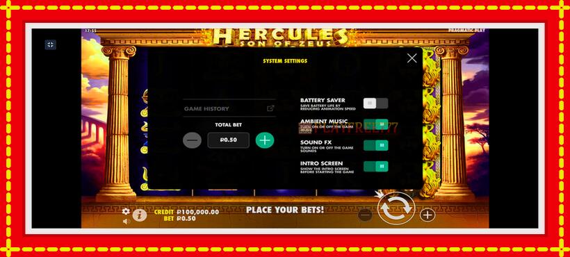 Slot machine Hercules Son of Zeus with access to free game online, picture 2