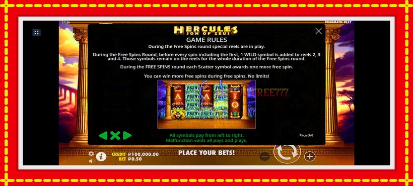 Slot machine Hercules Son of Zeus with access to free game online, picture 5