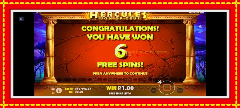 Slot machine Hercules Son of Zeus with access to free game online, picture 9