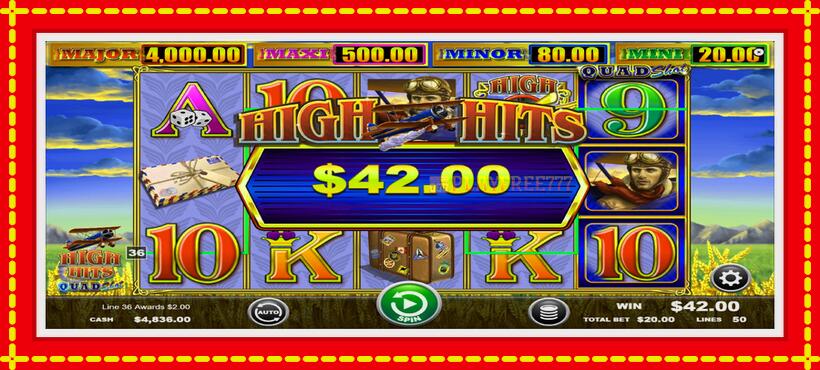 Slot machine High Hits Quad Shot with access to free game online, picture 4