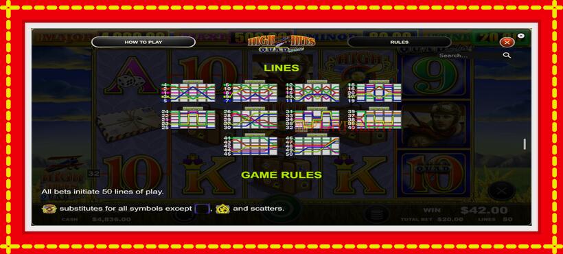 Slot machine High Hits Quad Shot with access to free game online, picture 6