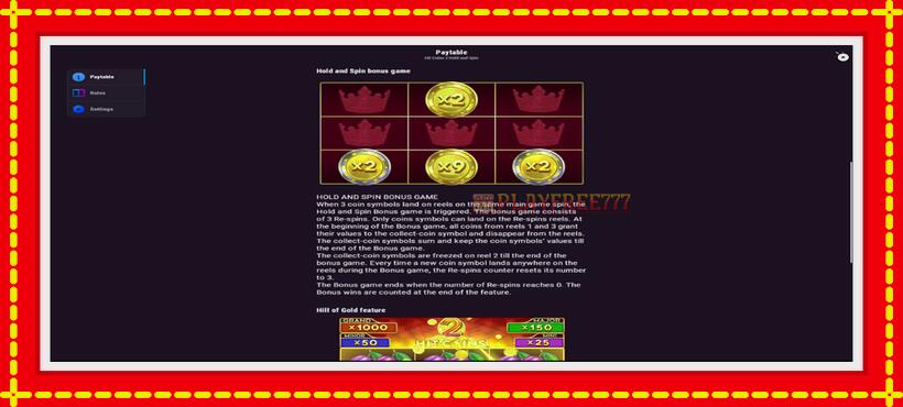 Slot machine Hit Coins 2 Hold and Spin with access to free game online, picture 6