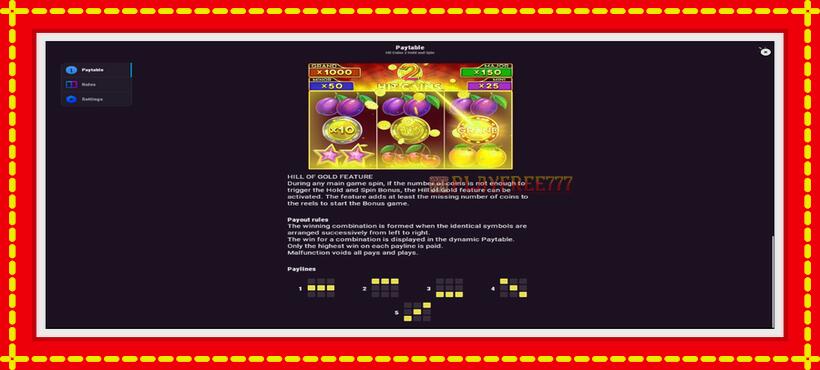 Slot machine Hit Coins 2 Hold and Spin with access to free game online, picture 7