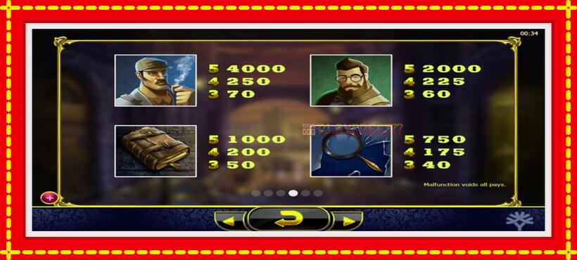 Slot machine Holmes and the Stolen Stones with access to free game online, picture 6