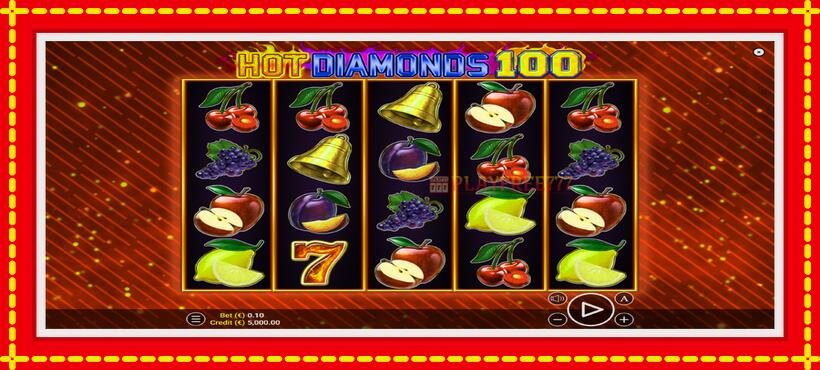 Slot machine Hot Diamonds 100 with access to free game online, picture 1