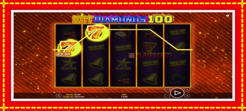 Slot machine Hot Diamonds 100 with access to free game online, picture 4