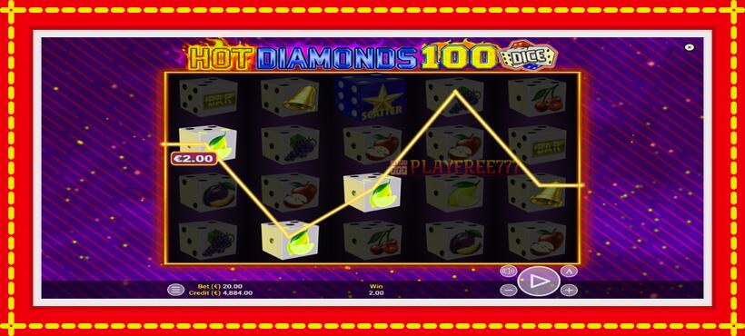 Slot machine Hot Diamonds 100 Dice with access to free game online, picture 3