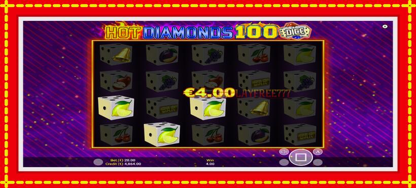 Slot machine Hot Diamonds 100 Dice with access to free game online, picture 4