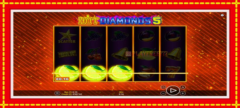 Slot machine Hot Diamonds 5 with access to free game online, picture 3