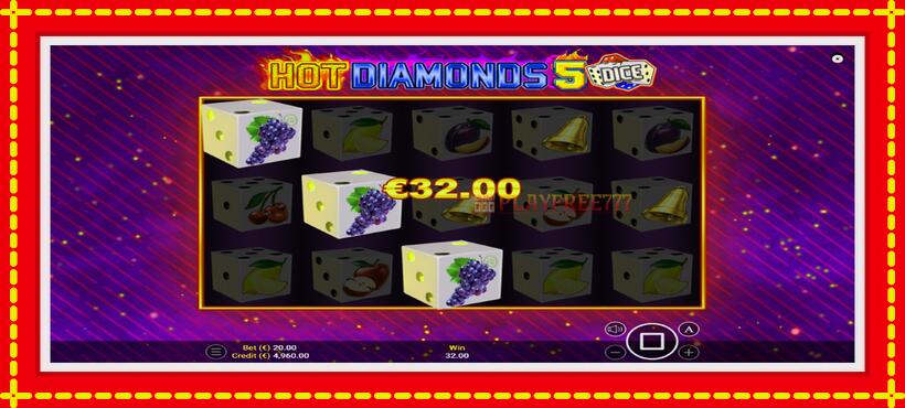 Slot machine Hot Diamonds 5 Dice with access to free game online, picture 2