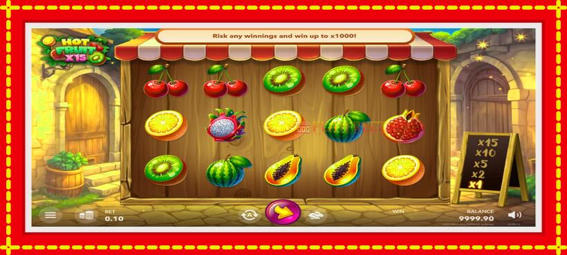 Slot machine Hot Fruit x15 with access to free game online, picture 1