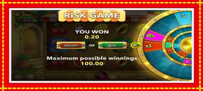 Slot machine Hot Fruit x15 with access to free game online, picture 3