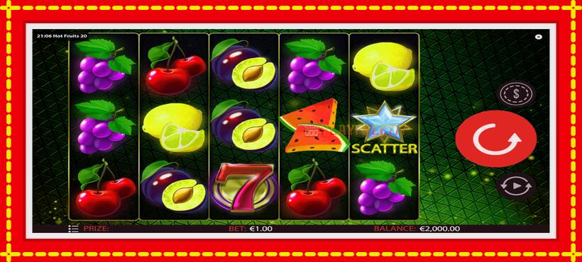 Slot machine Hot Fruits 20 with access to free game online, picture 2