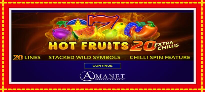 Slot machine Hot Fruits 20 Extra Chillis with access to free game online, picture 1