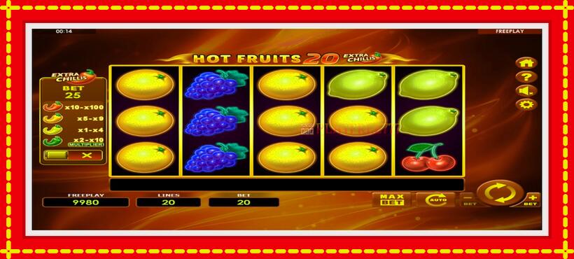 Slot machine Hot Fruits 20 Extra Chillis with access to free game online, picture 2