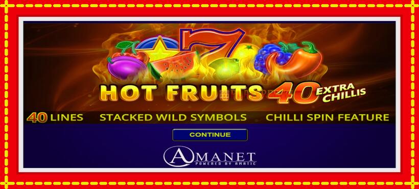 Slot machine Hot Fruits 40 Extra Chillis with access to free game online, picture 1