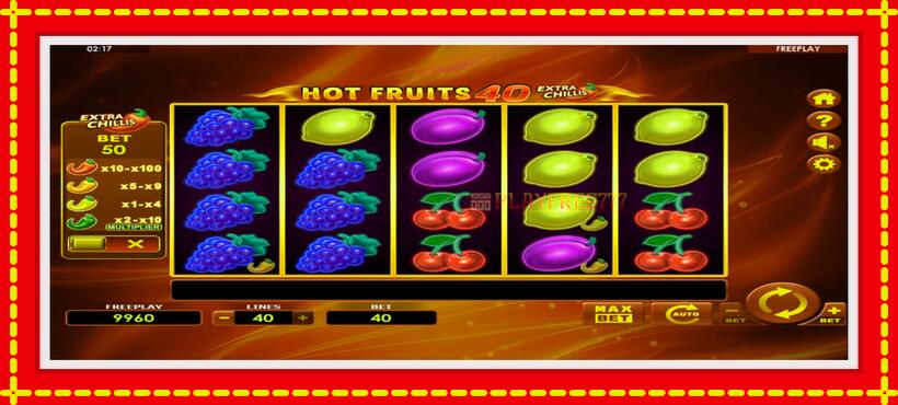 Slot machine Hot Fruits 40 Extra Chillis with access to free game online, picture 2