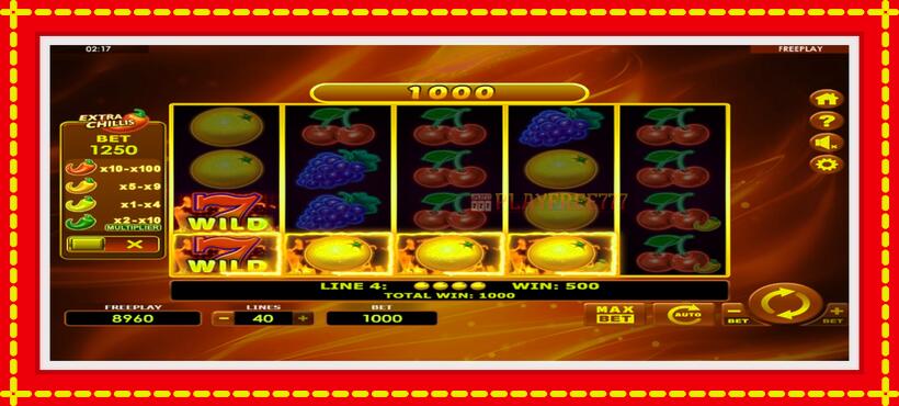 Slot machine Hot Fruits 40 Extra Chillis with access to free game online, picture 3