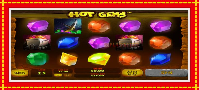 Slot machine Hot Gems with access to free game online, picture 1