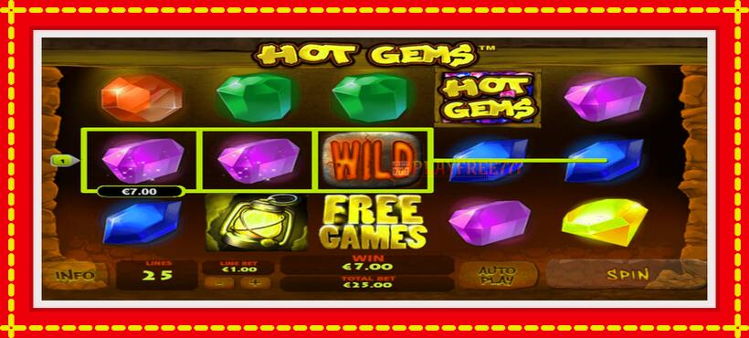 Slot machine Hot Gems with access to free game online, picture 2