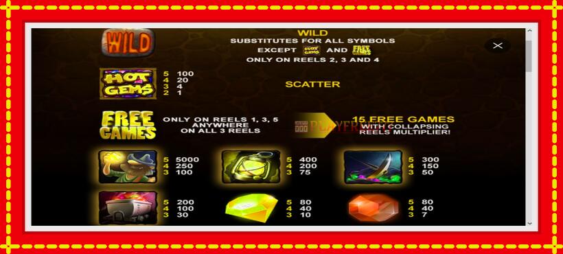 Slot machine Hot Gems with access to free game online, picture 3