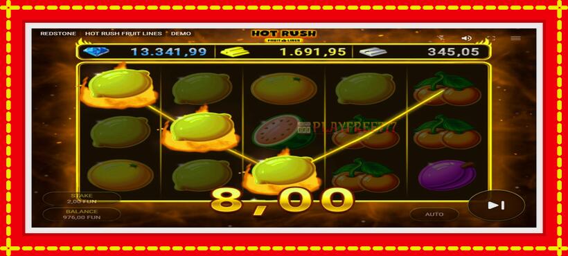 Slot machine Hot Rush Fruit Lines with access to free game online, picture 3