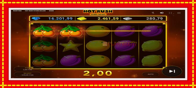 Slot machine Hot Rush Stars Deluxe with access to free game online, picture 3