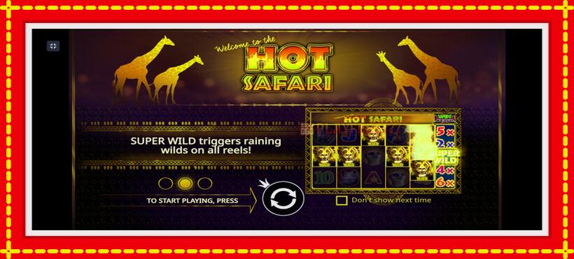 Slot machine Hot Safari with access to free game online, picture 1