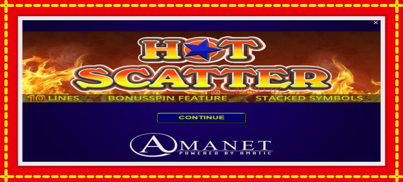 Slot machine Hot Scatter with access to free game online, picture 1