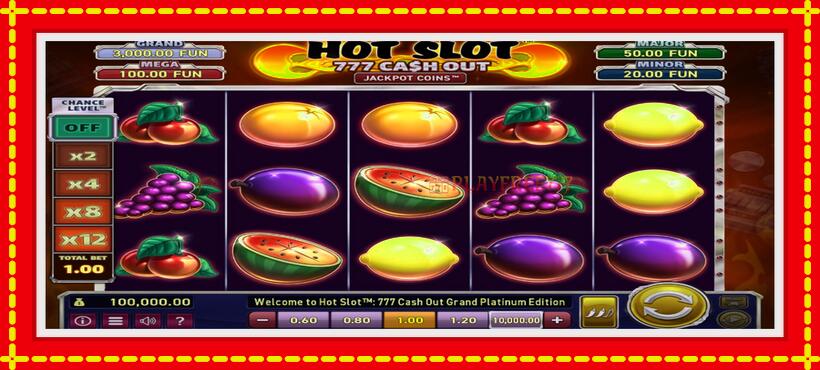 Slot machine Hot Slot: 777 Cash Out Grand Platinum Edition with access to free game online, picture 1