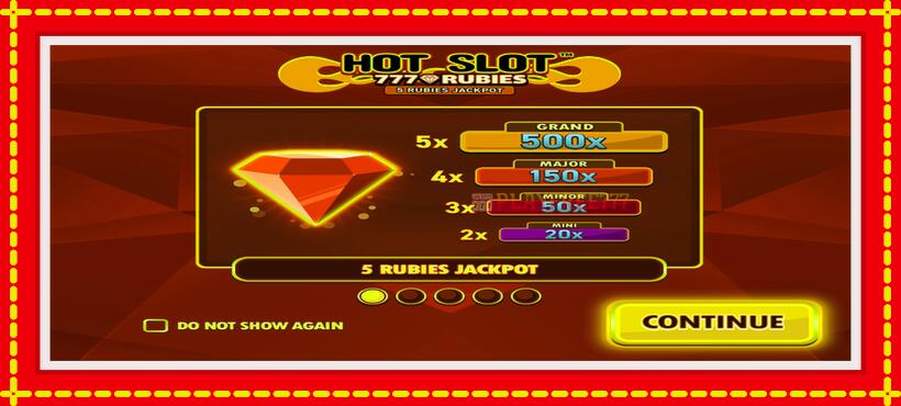 Slot machine Hot Slot 777 Rubies Extremely Light with access to free game online, picture 1