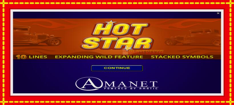 Slot machine Hot Star with access to free game online, picture 1