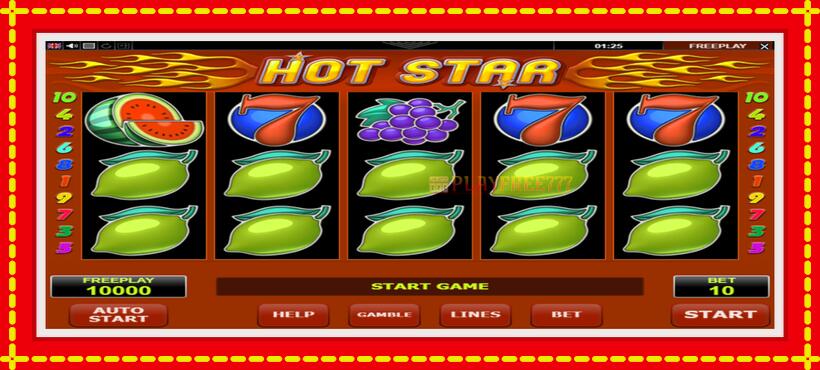 Slot machine Hot Star with access to free game online, picture 2