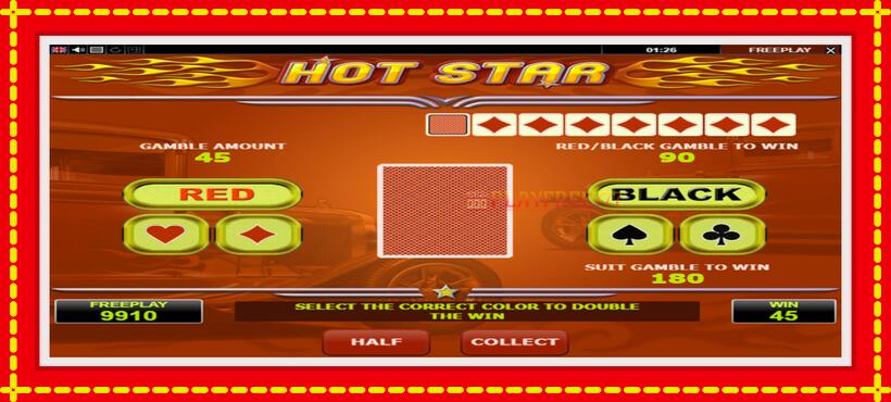 Slot machine Hot Star with access to free game online, picture 4