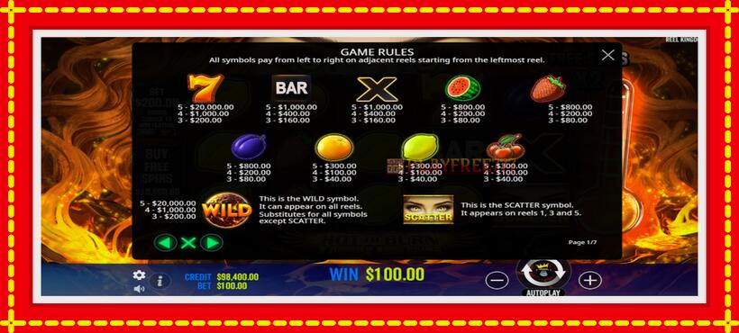 Slot machine Hot to Burn - 7 Deadly Free Spins with access to free game online, picture 5