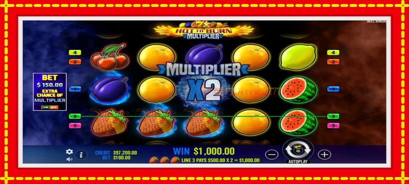 Slot machine Hot to Burn Multiplier with access to free game online, picture 4