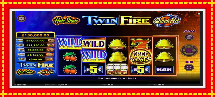 Slot machine HotShot TwinFire with access to free game online, picture 3