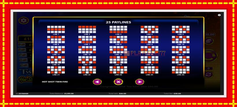 Slot machine HotShot TwinFire with access to free game online, picture 7