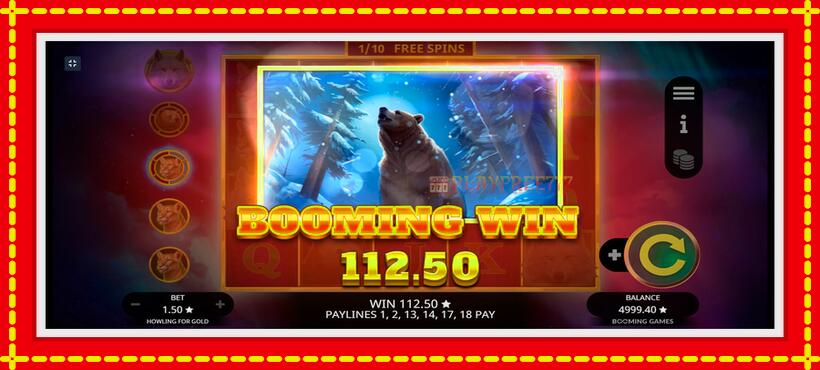 Slot machine Howling for Gold with access to free game online, picture 7