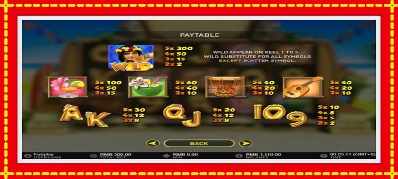 Slot machine Hula Girl with access to free game online, picture 5