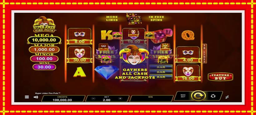 Slot machine Hyper Joker Fire Pots with access to free game online, picture 1