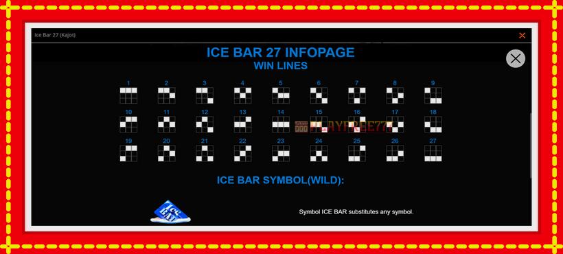 Slot machine Ice Bar 27 with access to free game online, picture 3