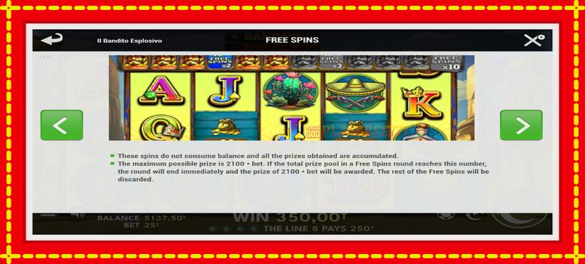 Slot machine Il Bandito Esplosivo with access to free game online, picture 7